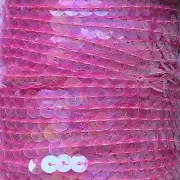 Crystal Pink Iris Sequin Trim 6mm 1/4" wide stitched, strung by the yard 15'