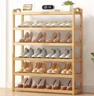 Bamboo Shoe Rack, 5 Tier Shoe Storage Stand Shelf Organizer, Wooden Plant Rack f