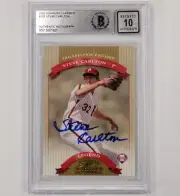 Steve Carlton signed 2002 Donruss Classics #157 card Phillies BAS 10 auto