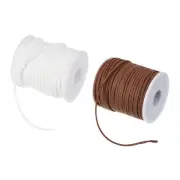 2.7mm 49 Yard Suede Cord with Roll Spool Flat Faux Leather Lace, Brown/White