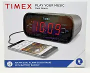 Timex T231GRY Dual Alarm AM/FM Clock Radio with Digital Tuning Line-In Ready