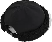 [Clakllie] Mens Brimless Hat Causal Docker Cap Lambswool Beanie Hat Daily Skull Cap Winter Sailor Fisherman Leon Hat