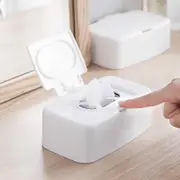 Wet Tissue Box Wet Wipes Dispenser Portable Tissue Box Cotton Swab Storage Box For Car Home Office Desktop Organizer white