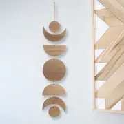 Bohemian Wooden Moon Phase Garland Wall Hanging Wall Art