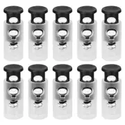 20Pcs 4mm Cord Lock Plastic Double Hole Spring Toggle Stoppers, Black