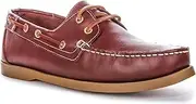 [JUSTINREESS ENGLAND] Bay Men's Leather Deck Boat Shoes, Classic Design with Contemporary Flair