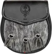 Hog Semi Dress Sporran Fur Plain Leather Flap Scottish Clan Crest