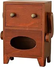 Generic Mini Storage Cabinet with Drawer, Wooden Desk Organizer, Retro Design, Home Decor, Makeup Jewelry Box, Desktop, Brown, as described