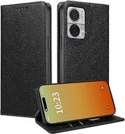 [MOJIA] Case for Motorola Moto Edge 30 Neo/Edge 30 Lite, [Strong Magnetic Closure] Premium PU Leather Wallet Case Flip Phone Case, Card Holder Multifunction Case. Black