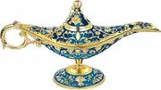 Vintage Aladdin Magic Genie Lamp Pot, Wishing Light Alloy Arabian Lamp Jewelry Box for Home Party Wedding Table Decoration & Gift