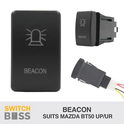 BEACON - WHITE LED Push Switch Suit MAZDA BT50 UP UR Dash 2012-2020 (for: Mazda)