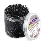 Black Elastic Hair Ties Rubber Bands Mini Polyband Soft Ponytail Holder for K...