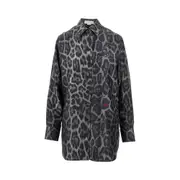 [STELLA MCCARTNEY] STELLA MCCARTNEY Leopard silk oversized shirt Woman 42 42 Grey