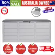290L Outdoor Storage Box Cabinet Container Garden Shed Deck Tool Lockable