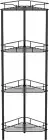4-Tier Corner Shower Caddy Organizer with Hooks, Black Bathroom Shelf Rack