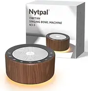 Tibetan Meditation Singing Bowl Machine - 7 Singing Bowls Sounds, Crystal Healing, Chakra Healing, Mindfulness and Stress Relief Timer and Memory Features for Women/Men