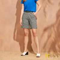 在飛比找momo購物網優惠-【MON’S】都會黑白細格紋短褲