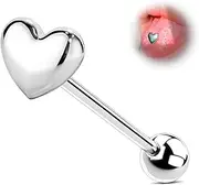 [TRBR] 14G Tongue Rings for Women and Men, Surgical Steel Tongue Piercing Jewelry for Tongue Piercings, Silver Tongue Ring
