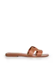 Brown Leather Oran Slides