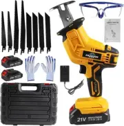 Cordless Reciprocating Saw, 0-3500 SPM, with 2 Packs Batteries, Tool-Free Blade