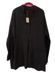 Eileen Fisher Cotton Cashmere Boxy Boxy Cardigan Patch Pockets S NWT $298