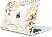 Mektron Compatible with M4 MacBook Air 15 inch Case 2025 A3241 2024 2023 M3 A3114 A2941 M2 Liquid Retina Display Touch ID, Plastic Hard Case & Keyboard Skin & Screen Protector - Waves Florals C352