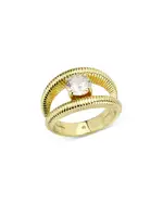 Aqua Crystal Split Band Engagement Ring - Exclusive