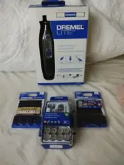 Dremel Lite 7760 N/10 4V Li-Ion Cordless Rotary Tool LOT +3 Sets Of Tools NEW