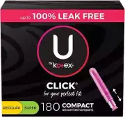 U by Kotex Click Multipack Tampons, Compact, Regular/Super Absorbency, Unscented