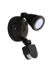Bayside Fort 1 Light LED Black Spotlight With Sensor in Cool White