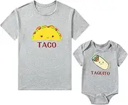 [PROMOTED TO BIG SISTER] Taco Taquito Mothers Day Mommy and Baby Matching Outfits Mother Son Shirts Set