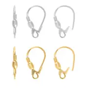 Sterling Silver Earrings Safety Fish Hooks with Closed Loop 18.5x8mm