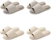 CYlovinho Womens Slipper House Slippers Men,4 Pairs Spa Slippers, Non Slip Disposable Slippers for Guest Washable Guest Slippers Travel Slippers Slide Slipper Bride Slippers with 4 Different Sizes