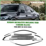10x Window Strip Moulding Seal Belt For BMW X6 2019-2023 2020 Chrome Black (for: BMW)