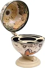 Tabletop Globe Bar Wine Stand Eucalyptus Wood White,Furniture,Cabinets & Storage,Wine & Spirit Cabinets