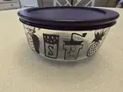Vintage Style Pyrex Bowl with Lid Purple Vegetables and Fruit