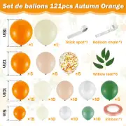 121Pcs Orange Yellow Balloon Arch Kit Reusable Macaron White·~