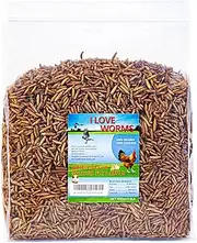 I LOVE WORMS Dried Black Soldier Fly Larvae (5lb), 100% Natural Non-GMO, Treat for Chickens, More Calcium Chicken Feed Than Mealworms