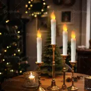 6/12/24PCS Flameless Flickering LED Taper Candle Lights Battery Operated Party