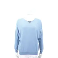 在飛比找Yahoo奇摩購物中心優惠-Andre Maurice V領水藍色喀什米爾針織羊毛衫