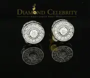 White Sterling 925 Silver Screw Back 0.50ct Cubic Zirconia Round Stud Earrings
