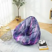 Lukery Bean Bag Chair Cover, Stuffed Animal Storage Bean Bag Chair Cover Kids Adults(No Filler), Starry Sky Print Indoor Bean Bag Covers Sofa Gaming Storage Bag Lazy Lounger (90x110cm,Lightning)