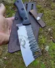 UBR CUSTOM HANDMADE HIGH CARBON STEEL CLEAVER KNIFE WITH MICARTA HANDLE