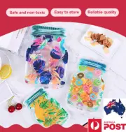 10-30PCS Mason Jar Reusable Zip Lock Bag Food Storage Stand Up Zipper Pouch Gift