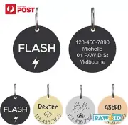 Custom Round Pet Tag for Cat Dog Collars with Personalised Laser Engraved Name