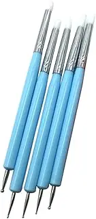 TEHAUX 5pcs 2 masking fluid dotting stylus silicon brush ceramics tools paintbrushes for art nail art dot pen polymer clay manicure tools Double-ended Clay Tools modeling Erase pen