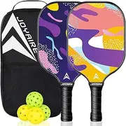 JOYAIRE Pickleball Paddles Set of 2, USAPA Approved Multilayer Carbon Fiber Pickleball Set, 7.5OZ Pickle Ball Rackets Lightweight Honeycomb Core, 4 Pickleball, Portable Bag, for Men Women Beginners
