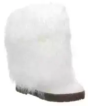 Bearpaw Boetis II White Curly Lamb Fur Sheepskin Lined Mongolian Sherpa Boots 9