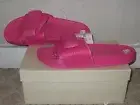 adidas HU Chancletas Slides Pink Men's Size 10 NEW! FV7289 Pharrell Boost