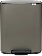Brabantia BO Pedal Bin, 2 x 30 Litre, Platinum